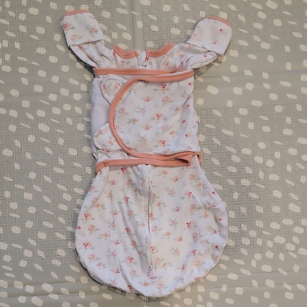 Swaddle Designs Pink Floral Omni 6-Way Swaddle Sack With Adjustable Wrap